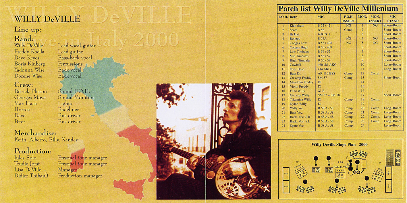 willy deville cd live in italy in april 2000 cover in